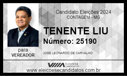 Candidato TENENTE LIU 2024 - CONTAGEM - Eleições