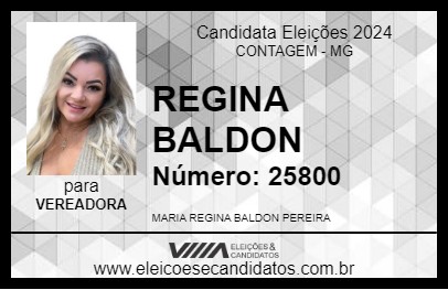 Candidato REGINA BALDON 2024 - CONTAGEM - Eleições