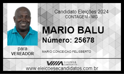 Candidato MARIO BALU 2024 - CONTAGEM - Eleições