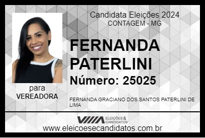 Candidato FERNANDA PATERLINI 2024 - CONTAGEM - Eleições