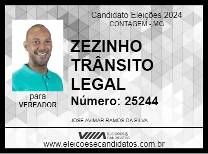 Candidato ZEZINHO TRÂNSITO LEGAL 2024 - CONTAGEM - Eleições