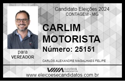 Candidato CARLIN MOTORISTA 2024 - CONTAGEM - Eleições