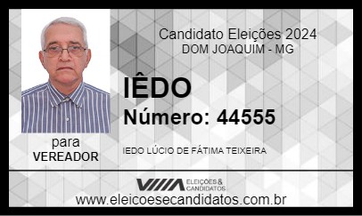 Candidato IÊDO 2024 - DOM JOAQUIM - Eleições