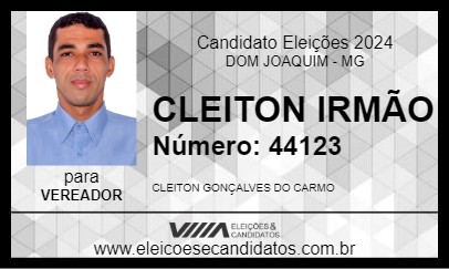 Candidato CLEITON IRMÃO 2024 - DOM JOAQUIM - Eleições