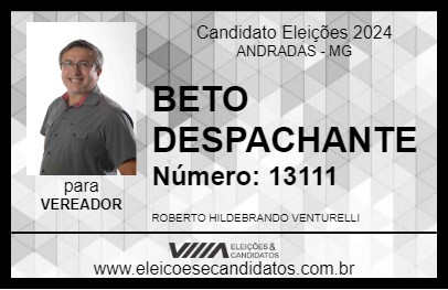 Candidato BETO DESPACHANTE 2024 - ANDRADAS - Eleições