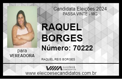 Candidato RAQUEL BORGES 2024 - PASSA VINTE - Eleições