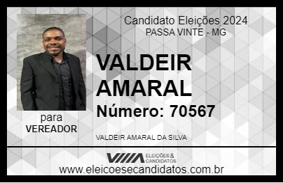 Candidato VALDEIR AMARAL 2024 - PASSA VINTE - Eleições