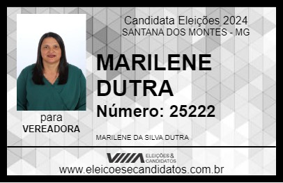 Candidato MARILENE DUTRA 2024 - SANTANA DOS MONTES - Eleições