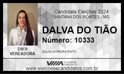 Candidato DALVA DO TIÃO 2024 - SANTANA DOS MONTES - Eleições