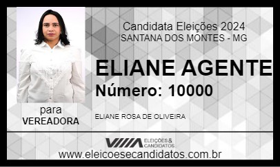 Candidato ELIANE ROSA 2024 - SANTANA DOS MONTES - Eleições