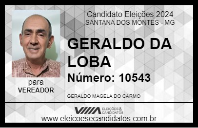 Candidato GERALDO DA LOBA 2024 - SANTANA DOS MONTES - Eleições