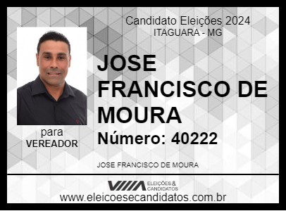 Candidato JOSE FRANCISCO DE MOURA 2024 - ITAGUARA - Eleições