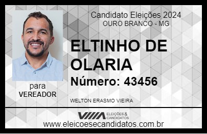 Candidato ELTINHO DE OLARIA 2024 - OURO BRANCO - Eleições