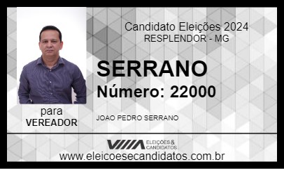 Candidato SERRANO 2024 - RESPLENDOR - Eleições