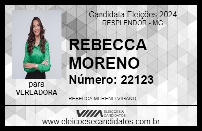 Candidato REBECCA MORENO 2024 - RESPLENDOR - Eleições