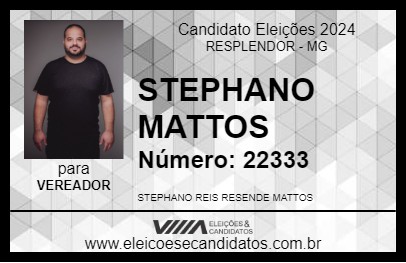 Candidato STEPHANO MATTOS 2024 - RESPLENDOR - Eleições