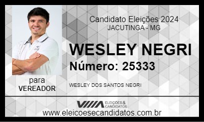 Candidato WESLEY NEGRI 2024 - JACUTINGA - Eleições