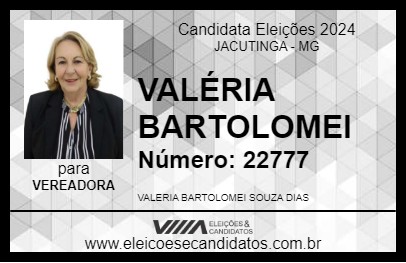 Candidato VALÉRIA BARTOLOMEI 2024 - JACUTINGA - Eleições