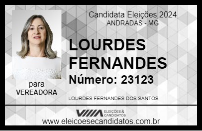 Candidato LOURDES FERNANDES 2024 - ANDRADAS - Eleições