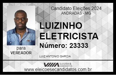 Candidato LUIZINHO ELETRICISTA 2024 - ANDRADAS - Eleições