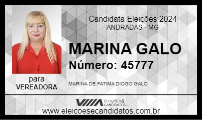 Candidato MARINA GALO 2024 - ANDRADAS - Eleições