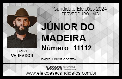 Candidato JÚNIOR DO MADEIRA 2024 - FERVEDOURO - Eleições