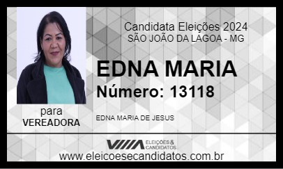 Candidato EDNA MARIA 2024 - SÃO JOÃO DA LAGOA - Eleições