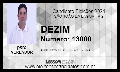 Candidato DEZIM 2024 - SÃO JOÃO DA LAGOA - Eleições