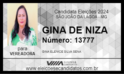 Candidato GINA DE NIZA 2024 - SÃO JOÃO DA LAGOA - Eleições