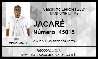 Candidato JACARÉ 2024 - MANHUMIRIM - Eleições