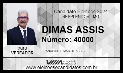 Candidato DIMAS ASSIS 2024 - RESPLENDOR - Eleições