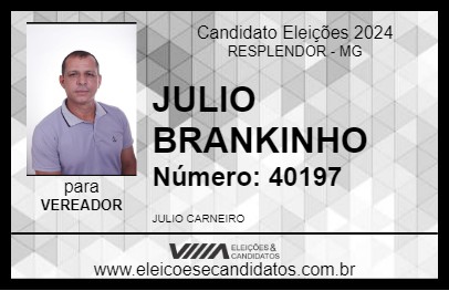 Candidato JULIO BRANKINHO 2024 - RESPLENDOR - Eleições