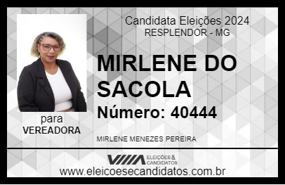 Candidato MIRLENE DO SACOLA 2024 - RESPLENDOR - Eleições