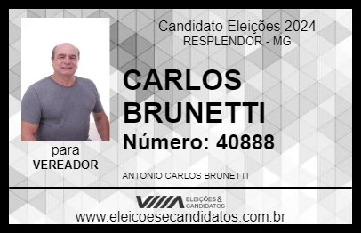 Candidato CARLOS BRUNETTI 2024 - RESPLENDOR - Eleições