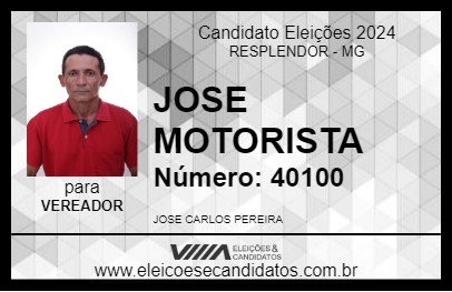 Candidato JOSE MOTORISTA 2024 - RESPLENDOR - Eleições