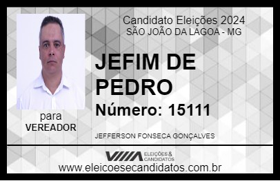 Candidato JEFIM DE PEDRO 2024 - SÃO JOÃO DA LAGOA - Eleições