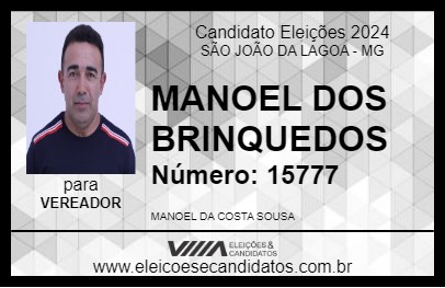 Candidato MANOEL DOS BRINQUEDOS 2024 - SÃO JOÃO DA LAGOA - Eleições