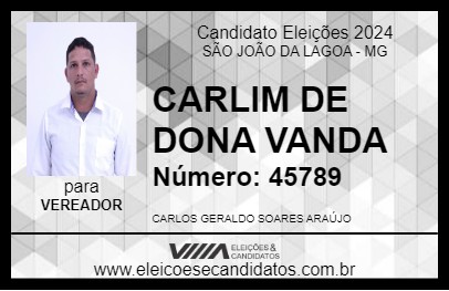 Candidato CARLIM DE DONA VANDA 2024 - SÃO JOÃO DA LAGOA - Eleições