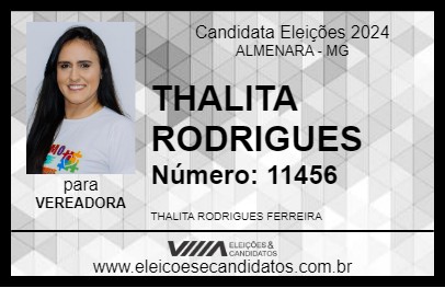 Candidato THALITA MÃE ATÍPICA 2024 - ALMENARA - Eleições