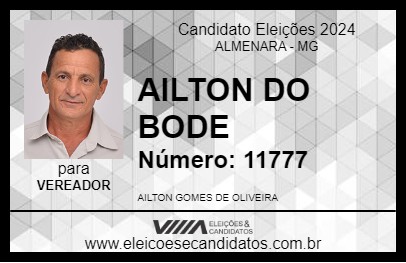 Candidato AILTON DO BODE 2024 - ALMENARA - Eleições