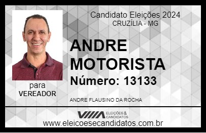 Candidato ANDRE MOTORISTA  2024 - CRUZÍLIA - Eleições