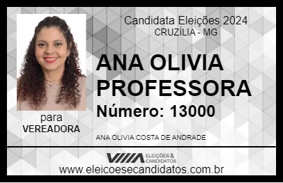 Candidato ANA OLIVIA PROFESSORA  2024 - CRUZÍLIA - Eleições