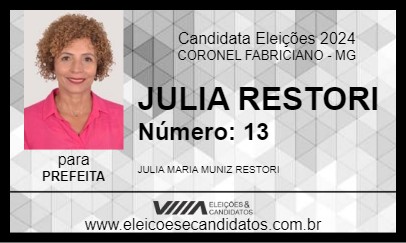 Candidato JULIA RESTORI 2024 - CORONEL FABRICIANO - Eleições