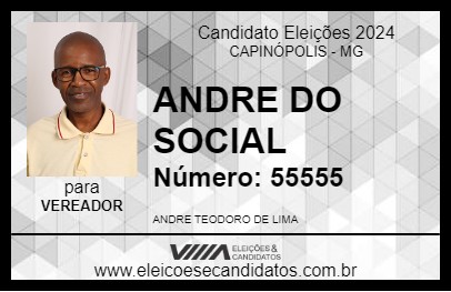 Candidato ANDRE DO SOCIAL 2024 - CAPINÓPOLIS - Eleições