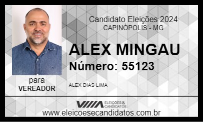 Candidato ALEX MINGAU 2024 - CAPINÓPOLIS - Eleições