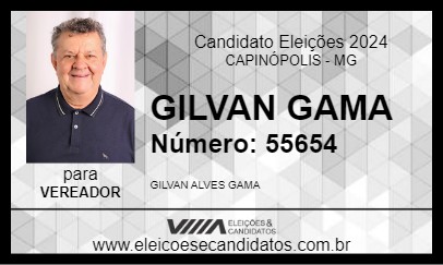 Candidato GILVAN GAMA 2024 - CAPINÓPOLIS - Eleições