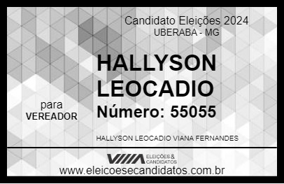 Candidato HALLYSON LEOCADIO 2024 - UBERABA - Eleições