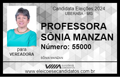 Candidato PROFESSORA SÔNIA MANZAN 2024 - UBERABA - Eleições