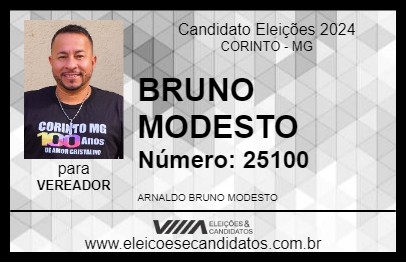 Candidato BRUNO MODESTO 2024 - CORINTO - Eleições