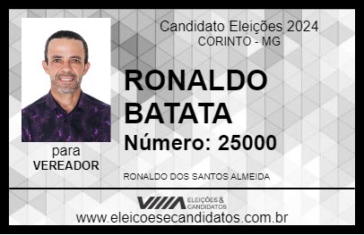 Candidato RONALDO BATATA 2024 - CORINTO - Eleições